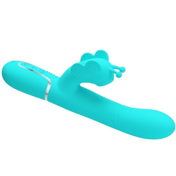 PRETTY LOVE - VIBRATEUR MULTIFONCTION LAPIN 4 EN 1 PAPILLON AQUA VERT – Image 5