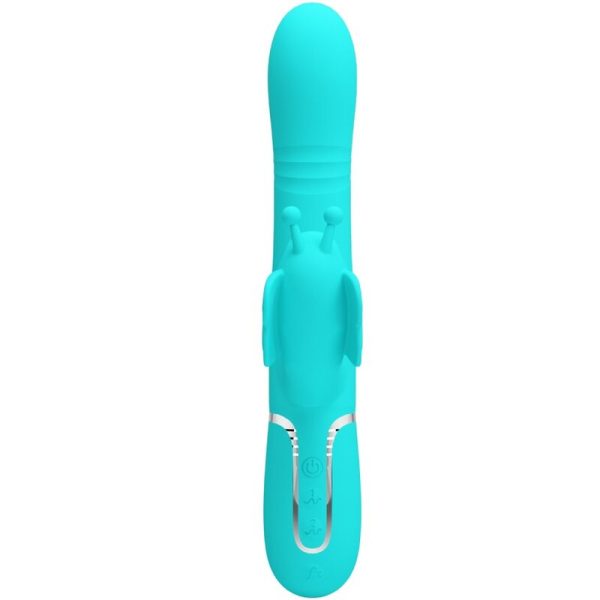 PRETTY LOVE - VIBRATEUR MULTIFONCTION LAPIN 4 EN 1 PAPILLON AQUA VERT – Image 2