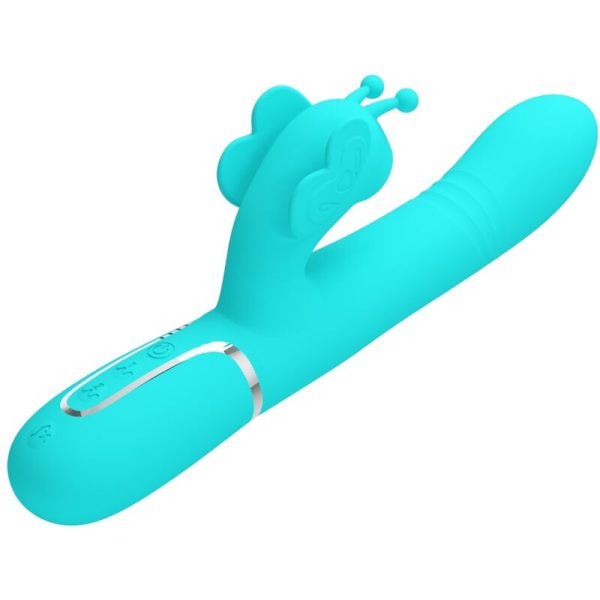 PRETTY LOVE - VIBRATEUR MULTIFONCTION LAPIN 4 EN 1 PAPILLON AQUA VERT – Image 3