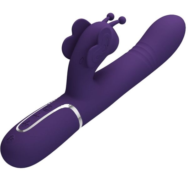 PRETTY LOVE - VIBRATEUR MULTIFONCTION LAPIN 4 EN 1 PAPILLON VIOLET – Image 3
