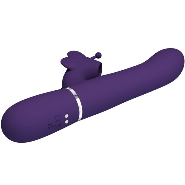 PRETTY LOVE - VIBRATEUR MULTIFONCTION LAPIN 4 EN 1 PAPILLON VIOLET – Image 4