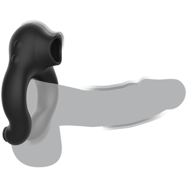 ARMONY - ANNEAU VIBRATEUR EN SILICONE 3 MOTEURS RECHARGEABLE NOIR - OR – Image 4