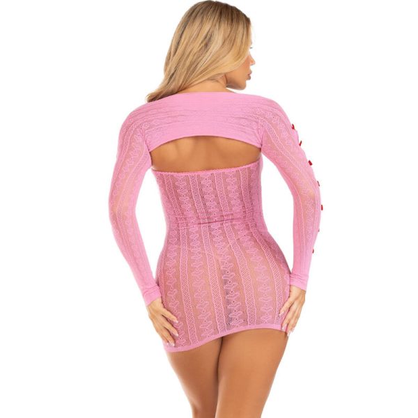LEG AVENUE - ROBE COEUR  NOEUDS ROSE TAILLE UNIQUE – Image 3