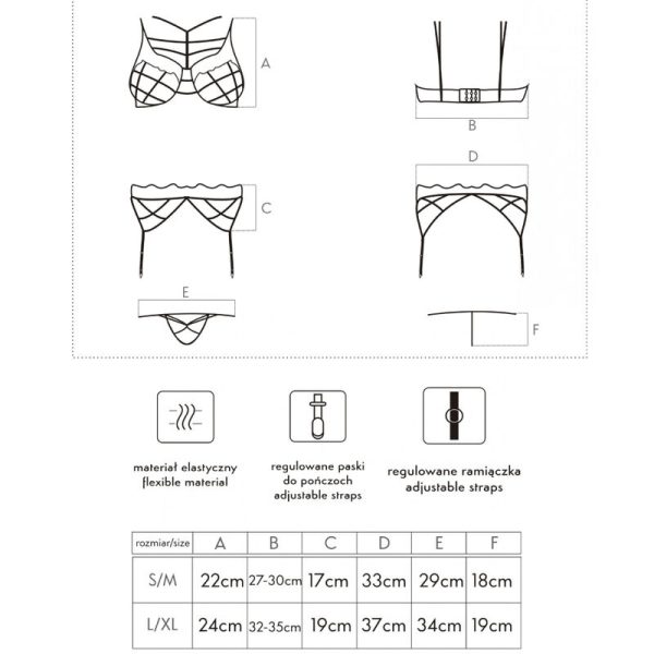LIVCO CORSETTI FASHION - SOLEDAD LC 20217 SUJETADOR + PANTY + LIGUERO S/M – Image 4