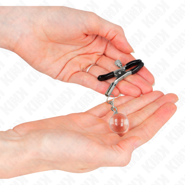 KINK - PINCES À METON BILLES DE VERRE ARGENT 6 CM – Image 3