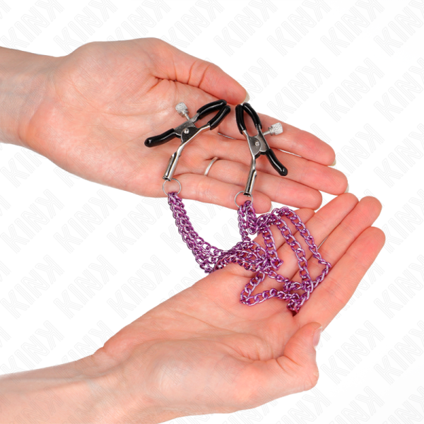 KINK - PINCES À METELIER AVEC 3 CHAÎNES VIOLET 20/23/28 CM – Image 3