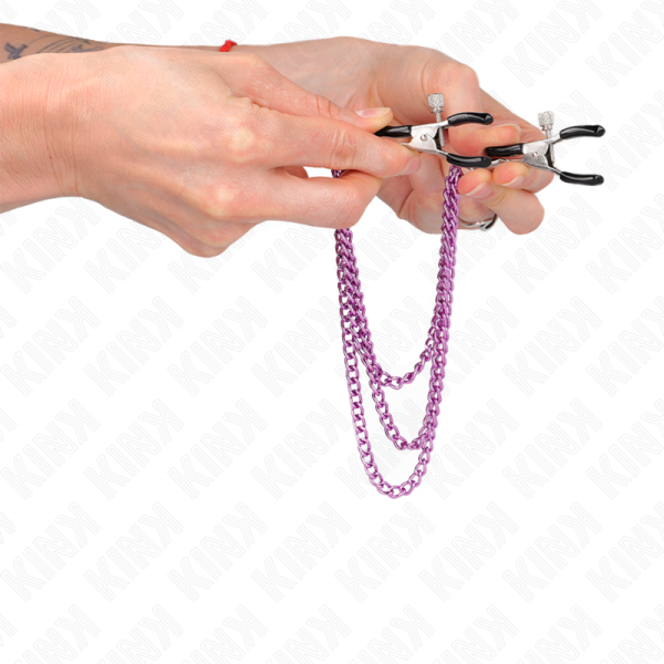 KINK - PINCES À METELIER AVEC 3 CHAÎNES VIOLET 20/23/28 CM – Image 4