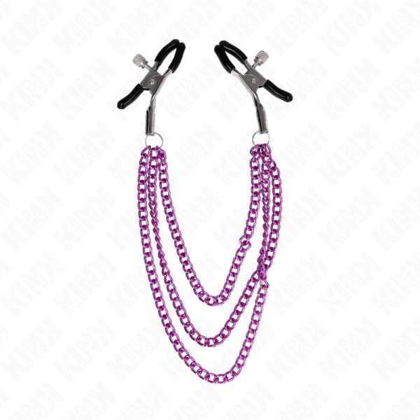 KINK - PINCES À METELIER AVEC 3 CHAÎNES VIOLET 20/23/28 CM – Image 2