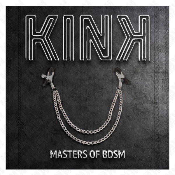 KINK - PINCES À TETEAUX AVEC 2 CHAÎNES ÉPAISSES ARGENT 20/23 CM – Image 5