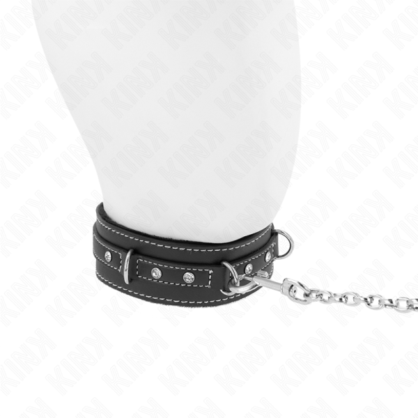 KINK - COLLIER EN CUIR PVC AVEC CEINTURE 105 CM RIVET STRASS 41,5 X 4 CM – Image 4