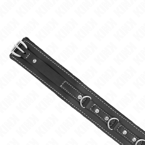 KINK - COLLIER EN CUIR PVC AVEC CEINTURE 105 CM RIVET STRASS 41,5 X 4 CM – Image 5