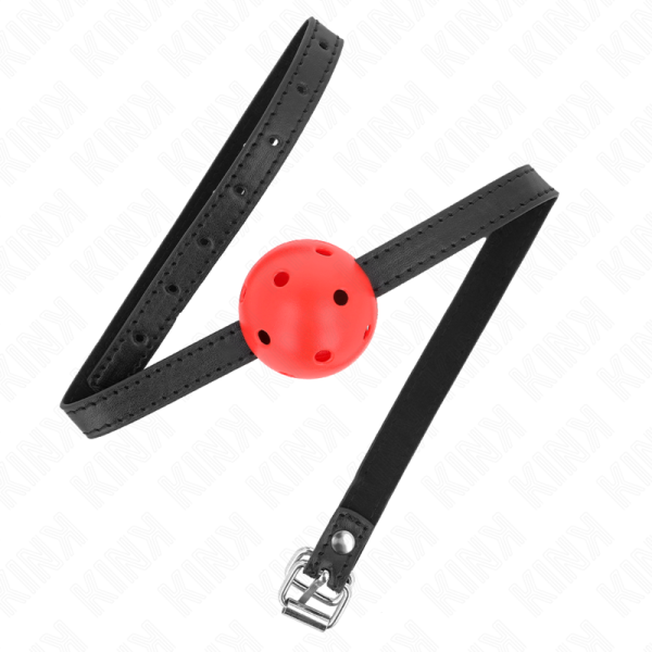 KINK - BÂILLON À BOULE SIMPLICITÉ ROUGE RESPIRANT 4,5 CM 62 x 1,5 CM – Image 2
