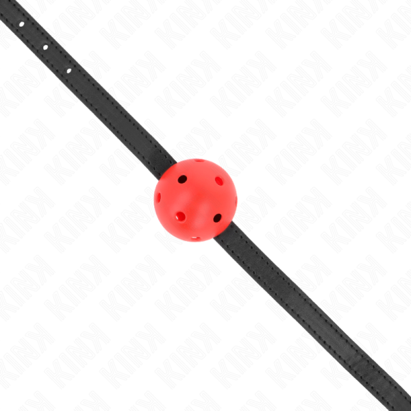 KINK - BÂILLON À BOULE SIMPLICITÉ ROUGE RESPIRANT 4,5 CM 62 x 1,5 CM – Image 4