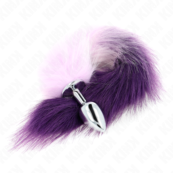 KINK - PLUG ANAL TAILLE S 7 X 3 CM AVEC QUEUE SYNTHÉTIQUE 40 CM VIOLET – Image 3