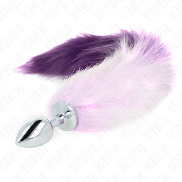 KINK - PLUG ANAL TAILLE S 7 X 3 CM AVEC QUEUE SYNTHÉTIQUE 40 CM VIOLET – Image 2