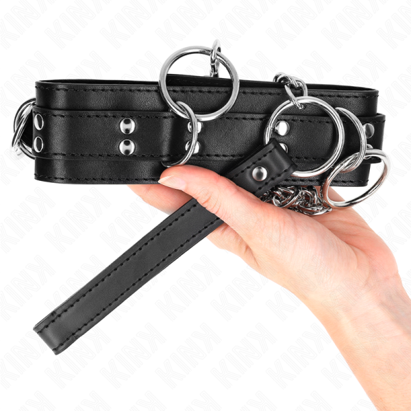 KINK - COLLIER ESCLAVAGE 3 ANNEAUX AVEC SANGLE 80 CM 53 X 5 CM – Image 5