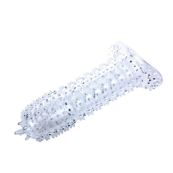 BAILE - GAINE PÉNIENNE AVEC POINTS STIMULANTS TRANSPARENTS 14 CM – Image 3