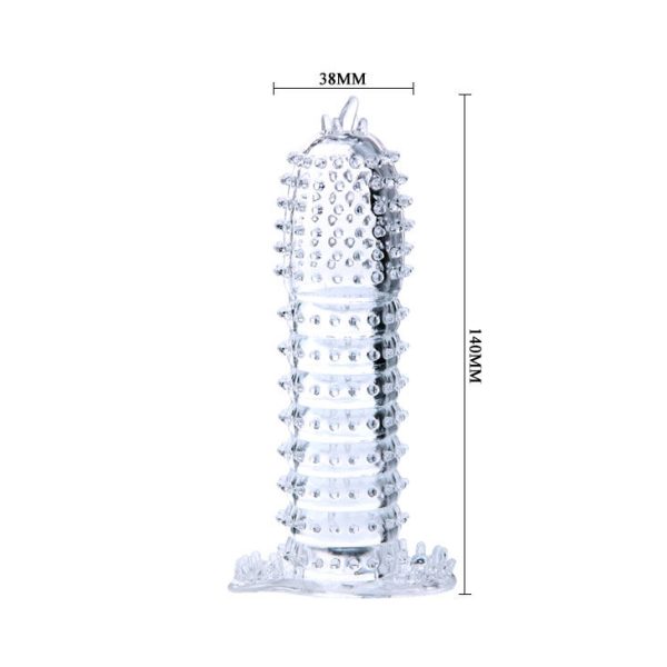 BAILE - GAINE PÉNIENNE AVEC POINTS STIMULANTS TRANSPARENTS 14 CM – Image 4