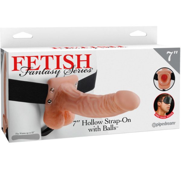 FETISH FANTASY SERIES - 7 STRAP-ON CREUX AVEC BILLES 17,8CM CHAIR – Image 2