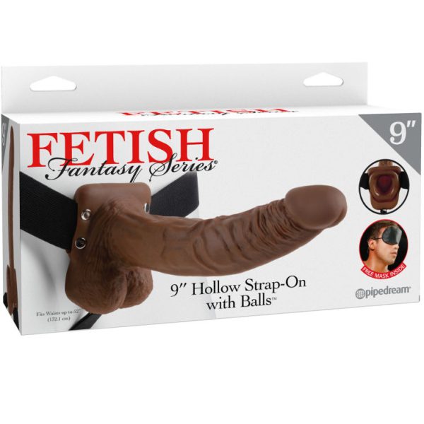 FETISH FANTASY SERIES - SANGLE CREUSE 9 AVEC BOULES 22.9CM MARRON – Image 2