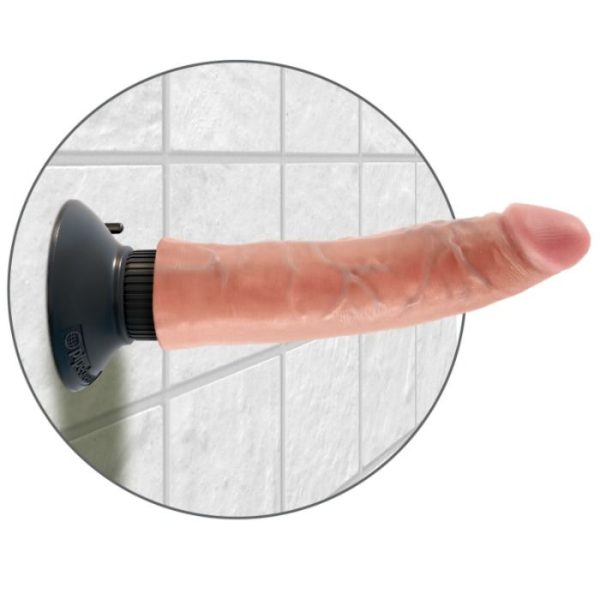 KING COCK - GODE VIBRATEUR 17.78 CM NATUREL – Image 5