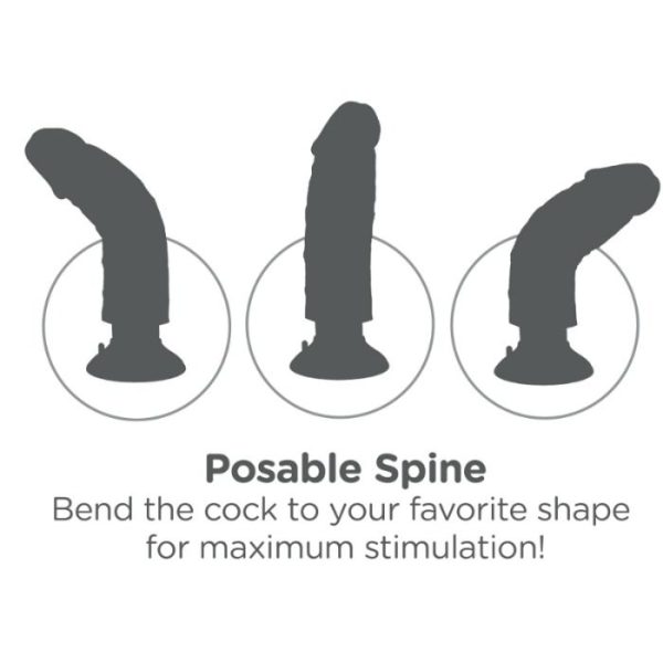 KING COCK - GODE VIBRATEUR 20.32 CM NATUREL – Image 2