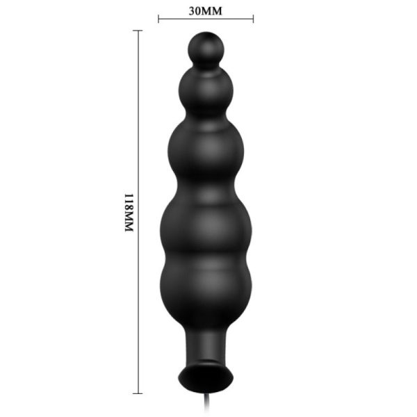 PRETTY LOVE - PLUG ANAL SILICONE EXTRA STIMULATION ET 12 MODES DE VIBRATION NOIR – Image 5
