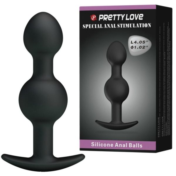 PRETTY LOVE - BALLES ANAL EN SILICONE SPÉCIALE STIMULATION 10.3 CM NOIRES – Image 2