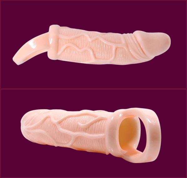 BAILE - GAINE DEXTENSION DE PÉNIS AVEC VIBRATION ET SANGLE POUR TESTICULES 13.5 CM – Image 3