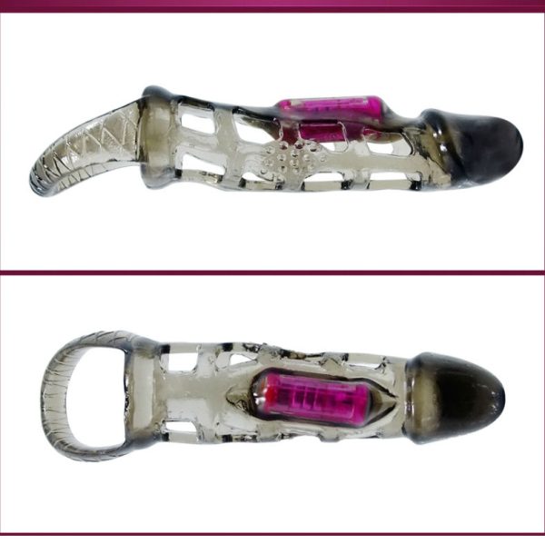 BAILE - MANCHON DEXTENSION DE PÉNIS DE AVEC VIBRATION ET SANGLE 13.5 CM – Image 3