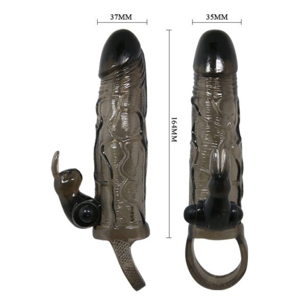 BAILE - COUVRE-PÉNIS BRAVE MAN AVEC LAPIN NOIR 16.5 CM – Image 5