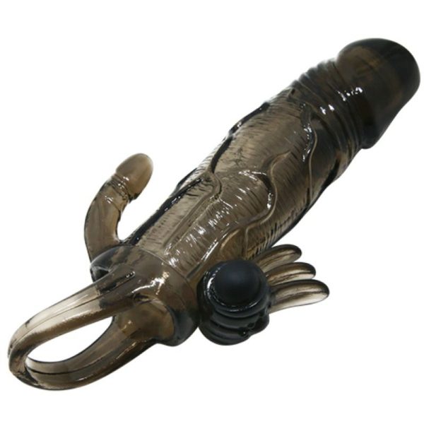 BAILE - COUVRE-PÉNIS BRAVE MAN AVEC STIMULATION CLITO ET ANAL DOUBLE BULLET NOIR 16.5 CM – Image 5