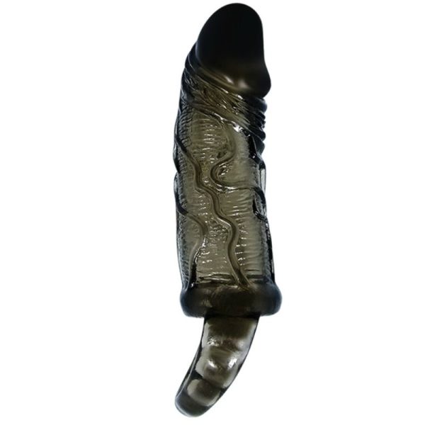 BAILE - HOUSSE DEXTENSION DE PÉNIS AVEC SANGLE POUR TESTICULES NOIR 13.5 CM – Image 2