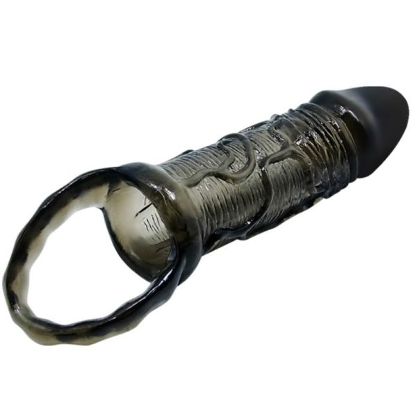 BAILE - HOUSSE DEXTENSION DE PÉNIS AVEC SANGLE POUR TESTICULES NOIR 13.5 CM – Image 3