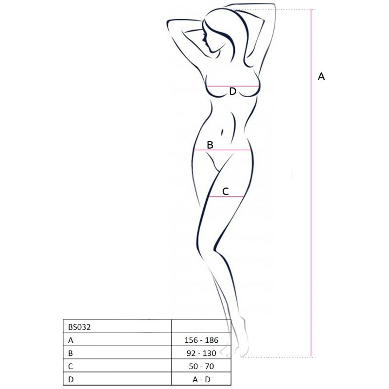 PASSION - FEMME BS032 BODYSTOCKING ROUGE TAILLE UNIQUE – Image 2