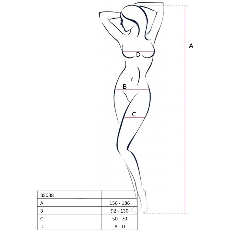 PASSION - FEMME BS038 BODYSTOCKING BLANC TAILLE UNIQUE – Image 2