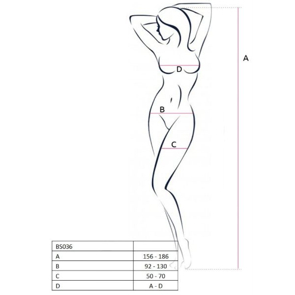 PASSION - FEMME BS036 BODYSTOCKING BLANC TAILLE UNIQUE – Image 2