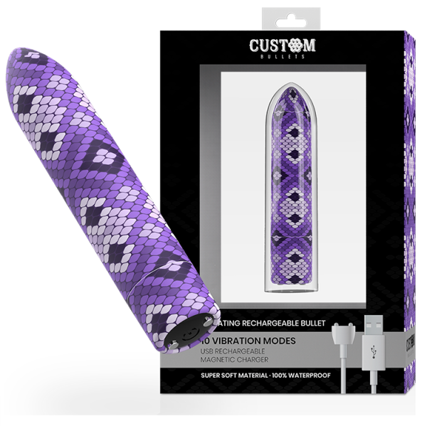 CUSTOM BULLETS - RECHARGEABLE SNAKE PURPLE MAGNETIC BULLET 10V – Image 2
