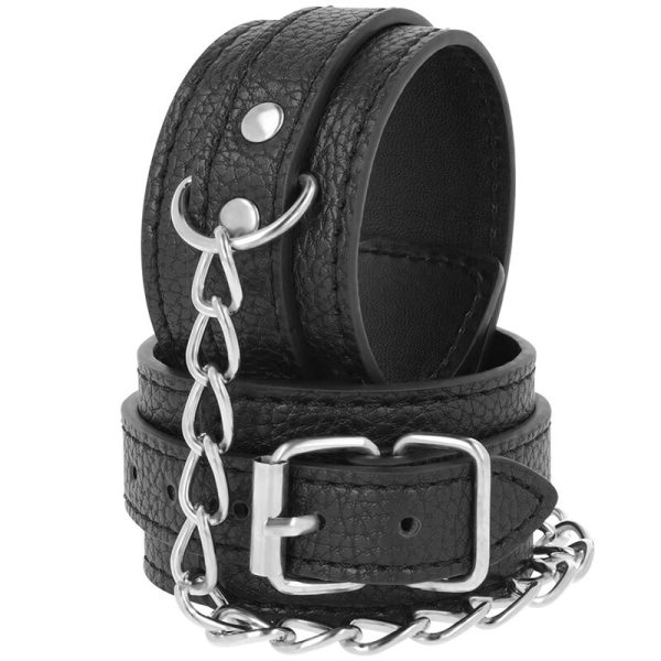 DARKNESS - MENOTTES EN CUIR TEXTURÉ NOIR – Image 2