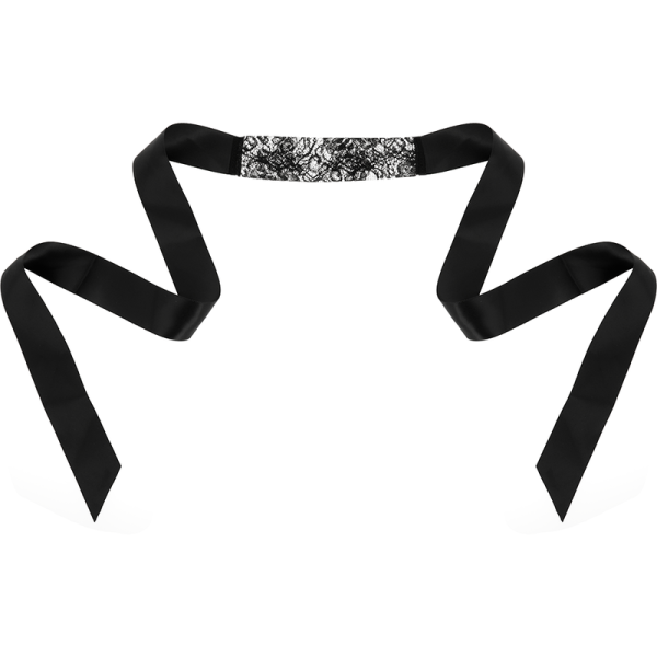 COQUETTE CHIC DESIRE - MASQUE EN DENTELLE NOIRE AVEC RUBAN – Image 3