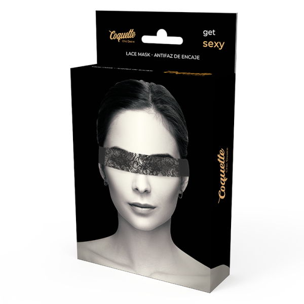 COQUETTE CHIC DESIRE - MASQUE EN DENTELLE NOIRE AVEC RUBAN – Image 5
