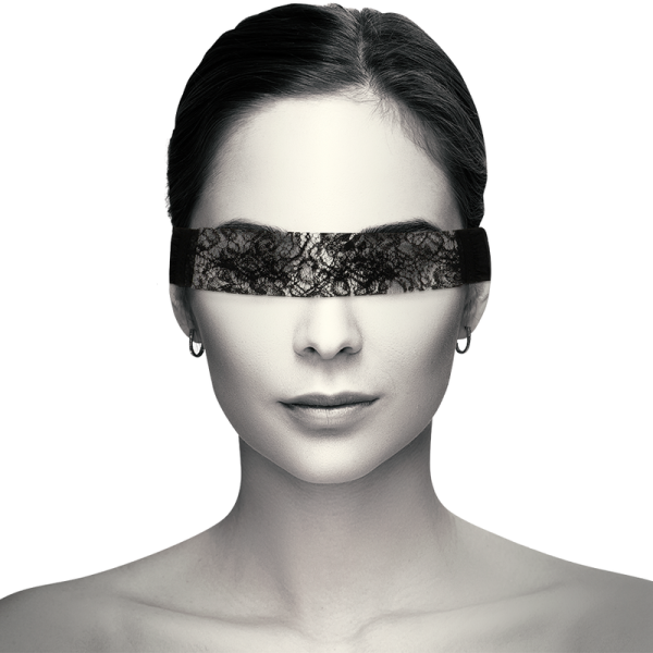 COQUETTE CHIC DESIRE - MASQUE EN DENTELLE NOIRE AVEC RUBAN – Image 2