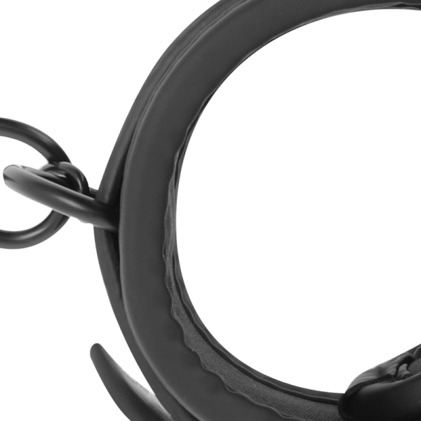 FETISH SUBMISSIVE - MENOTTES EN CUIR VÉGÉTALIEN AVEC DOUBLURE EN NOPRÈNE – Image 4
