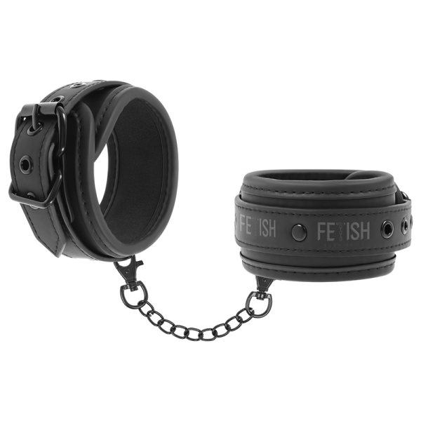 FETISH SUBMISSIVE - MENOTTES EN CUIR VÉGÉTALIEN AVEC DOUBLURE EN NOPRÈNE – Image 2