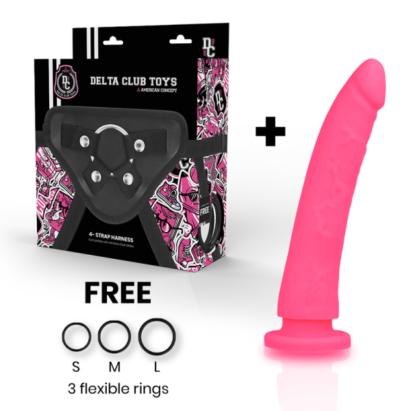 DELTA CLUB - TOYS HARNAIS + DONG SILICONE ROSE 17 CM -O- 3 CM – Image 2