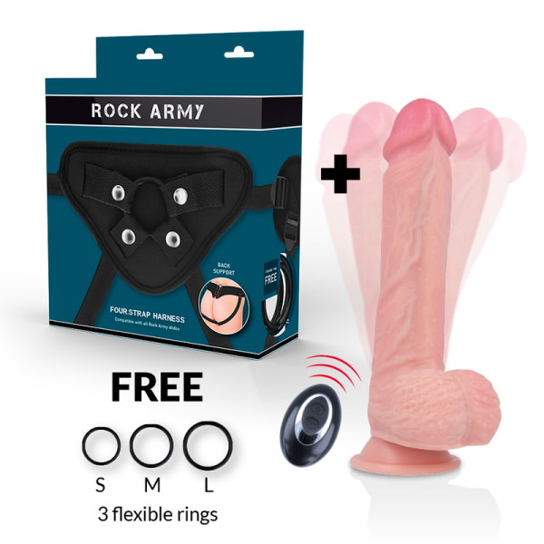 ROCKARMY - HARNAIS + VIBRATEUR SILICONE LIQUIDE PREMIUM TÉLÉCOMMANDE APACHE 20.5 CM -O- 4.62 CM – Image 2