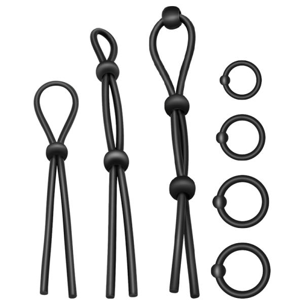 ADDICTED TOYS - ENSEMBLE DANNEAU PÉNIAL FLEXIBLE EN SILICONE 7 PIÈCES – Image 2